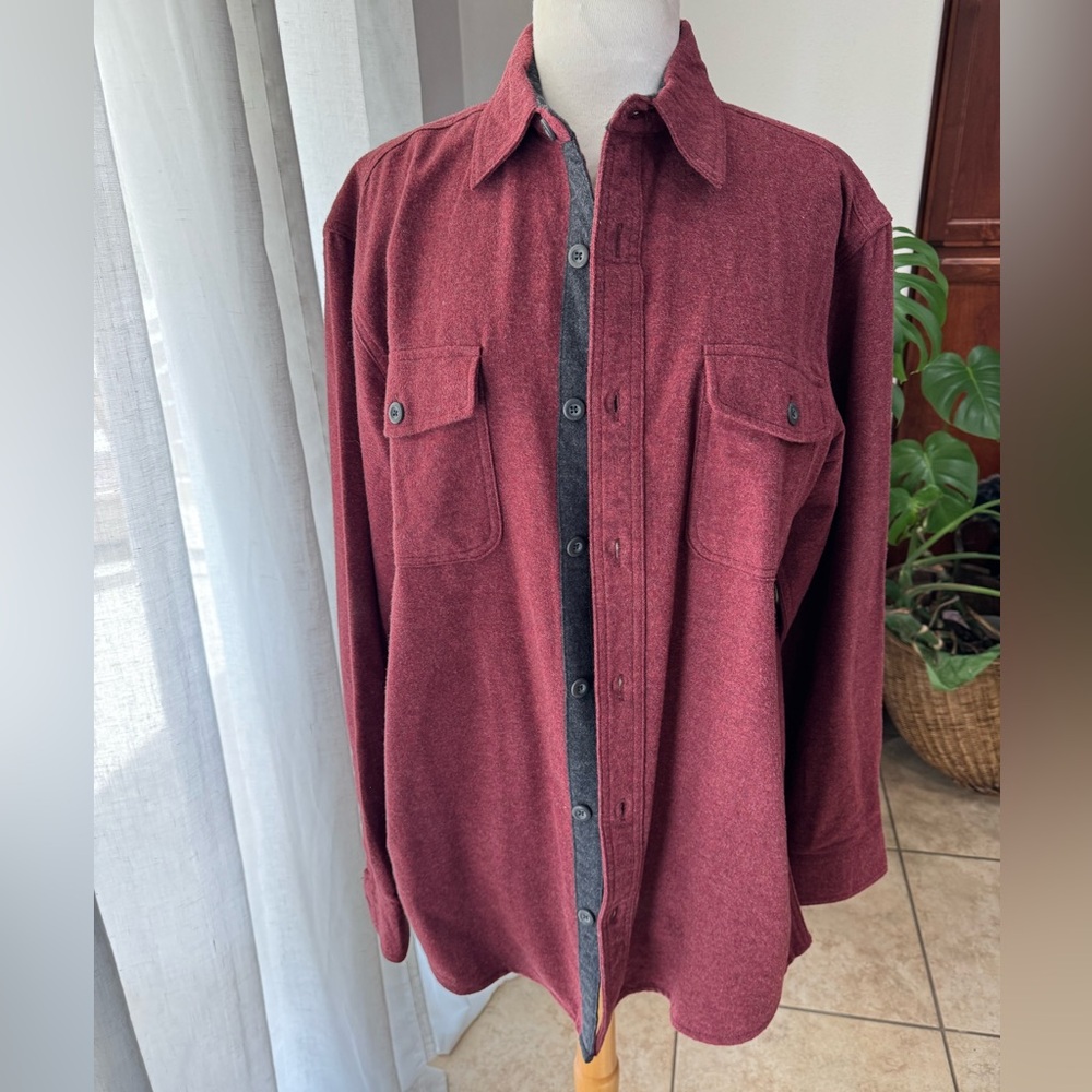 Grizzly Mountain Maroon Wool‎ Blend Shirt Jacket Shacket Men’s Size L